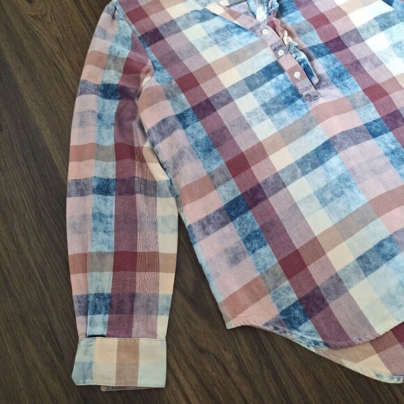 💙 Anthropologie Isabella Sinclair Soft Ruffle Hanley Top 100% Cotton Cottage - Picture 5 of 9